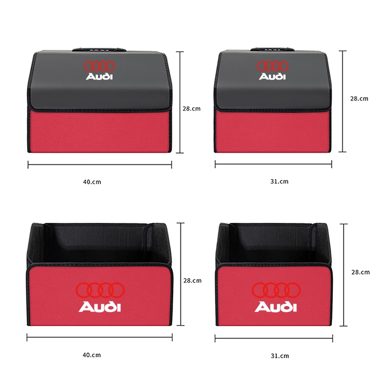 PU Leather Car Trunk Storage Bag Collapsible Camping Box For Audi Sline A1 A3 A4 A5 A6 A7 A8 B8 B9 B6 C6 Q2 Q3 Q5 Q7 Q8 TT S3 S4 view 2