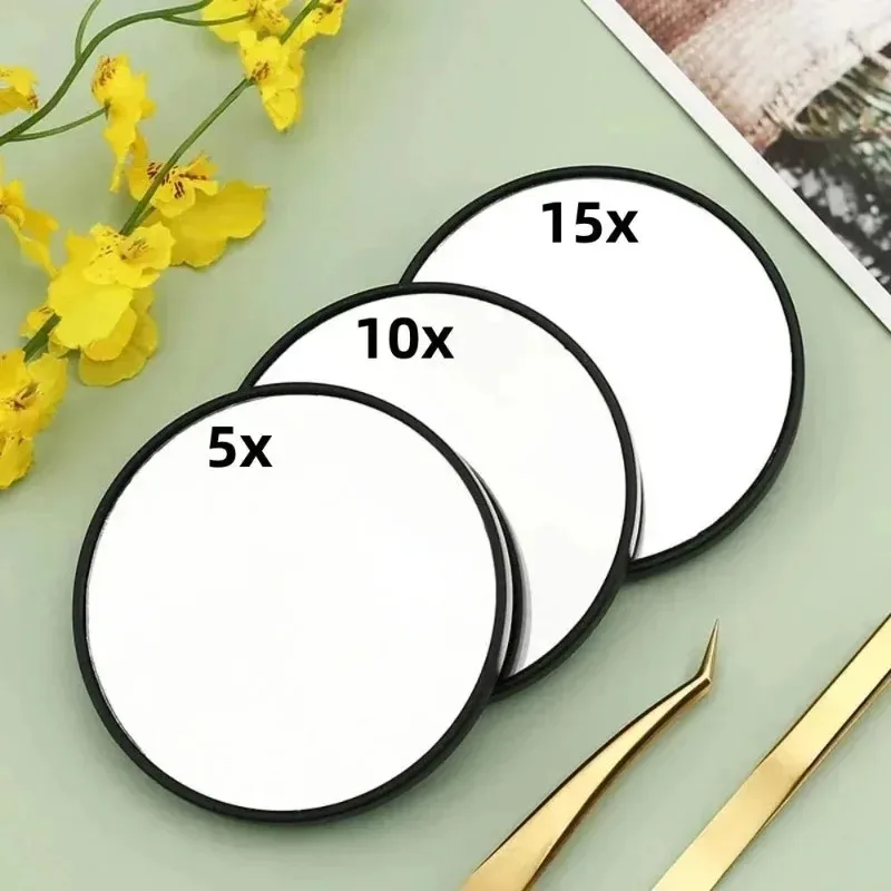 Lusterko powiększające 5x/10x/15x z przyssawką, lusterko powiększające do usuwania zaskórników do łazienki, przenośne okrągłe lusterko do makijażu