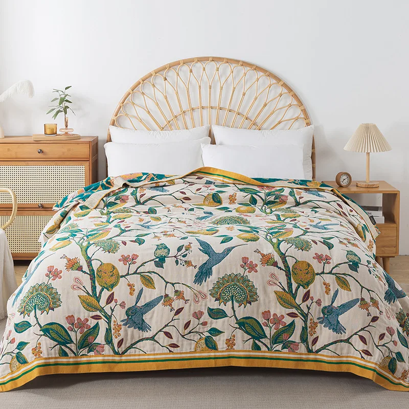 Nuevas mantas y colcha de algodón de lujo, toalla para sofá de doble cara, mantas para siesta para el hogar, colcha refrescante suave para verano, Sábana