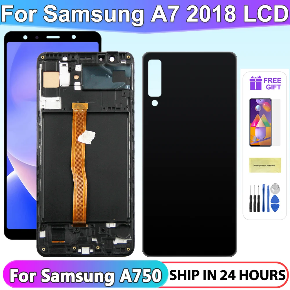 100% Test A750 lcd For Samsung A7 2018 SM-A750F A750FN A750G A750F LCD Display Touch Screen Digitizer Assembly Replace