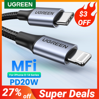 UGREEN MFi 20W PD USB C to Lightning Cable for iPhone 14 13 12 Pro Max Fast Charging Type C Cable for iPhone for iPad