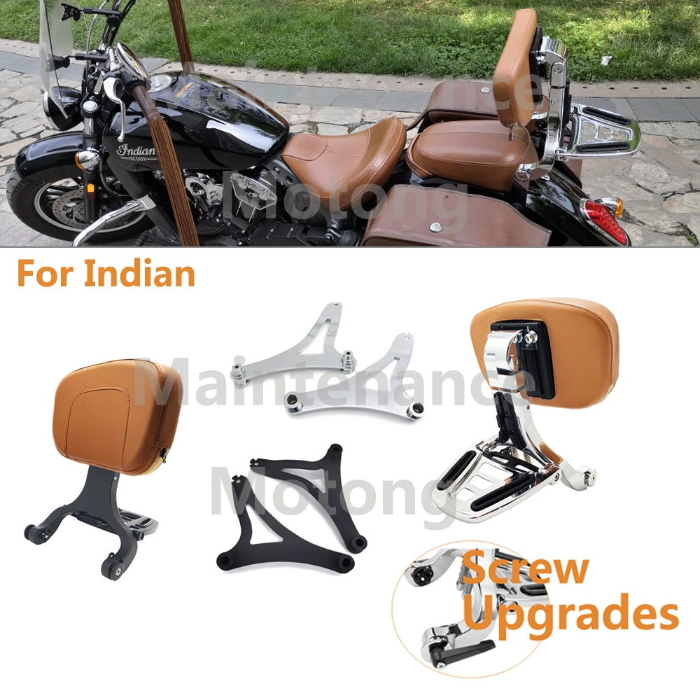 Motorcycle Backrest & Mount Kits Multi-Purpose Driver Passenger Backrest For Indian Scout Chief Vintage 2014-up