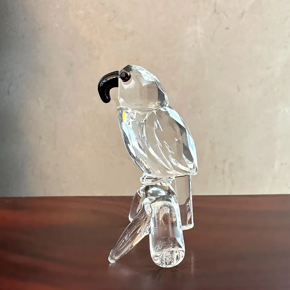 Estátua Animal De Vidro Artesanal Em Miniatura, Estatuetas De Papagaio De Cristal Claro, Coleção Paperweight, Ornamento De Mesa, Decoração De Casa, Presente De Natal