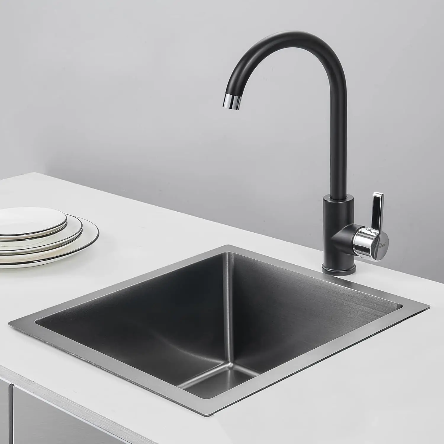 

18 inch Undermount Bar/Prep Kitchen Sink, T-304 Stainless Steel, Small Single Bowl with Strainer