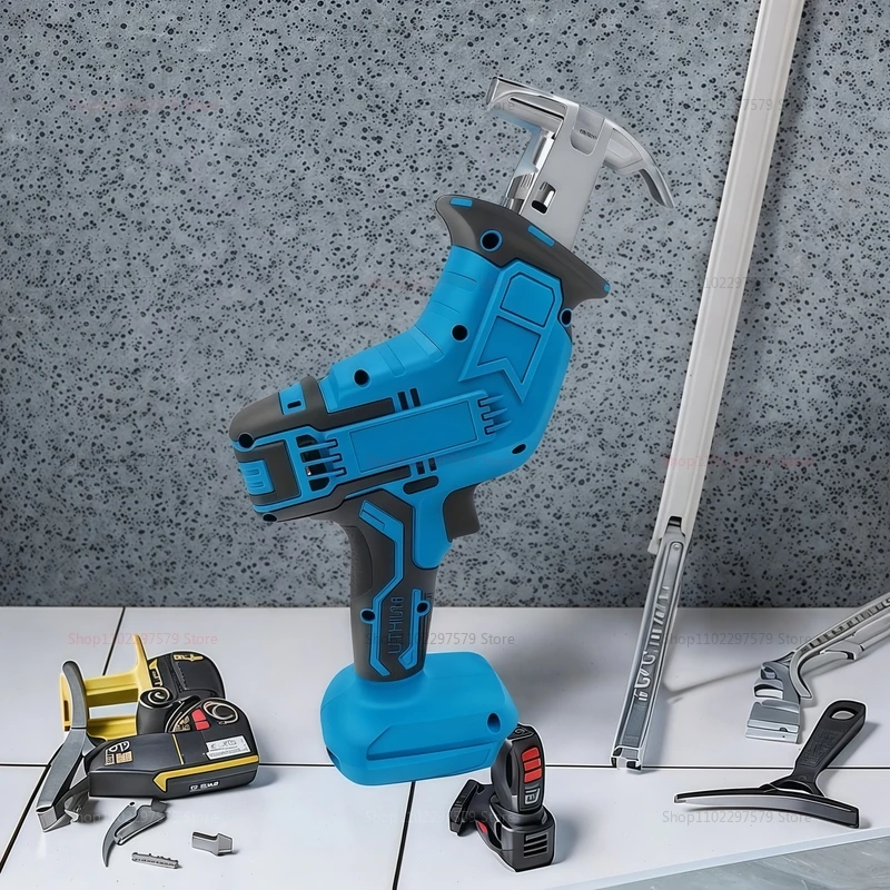 Cordless Electric Reciprocating Saw Compatible Variable Speed Metal and Wood Cutting Tool for DIY and Construction Projects