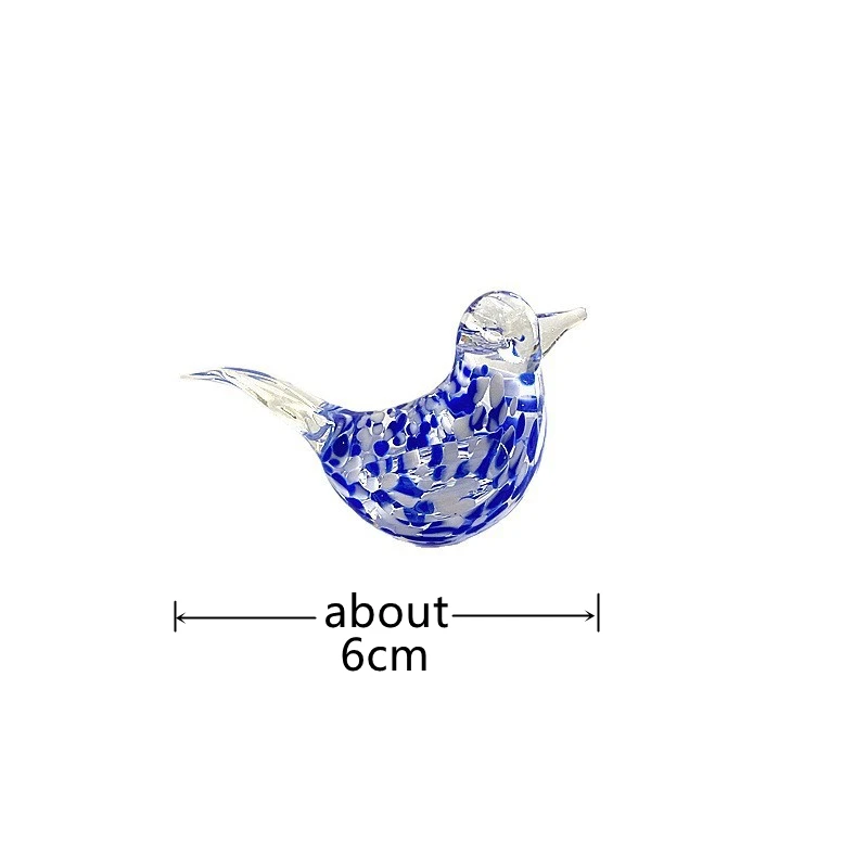 Cute Murano Glass Bird Figurine Small Animal Statue Home Desktop Ornament Living Room Bookshelf Indoor Decor Craft Collectible