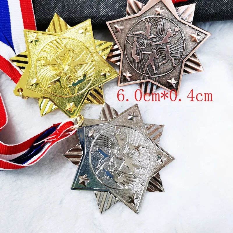 Football Running Rope Skipping Sports  Pentagram  6.0CM Games Competition Commemorative Medal