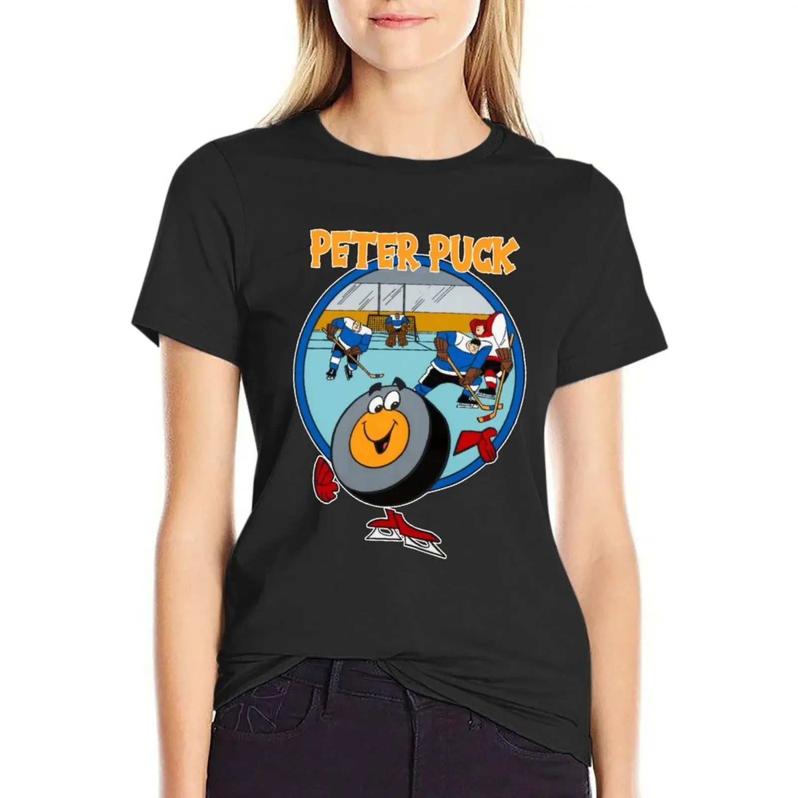 

Peter Design Puck Cartoon Character T-Shirt Aesthetic clothing anime clothes female sweat Womens clothing