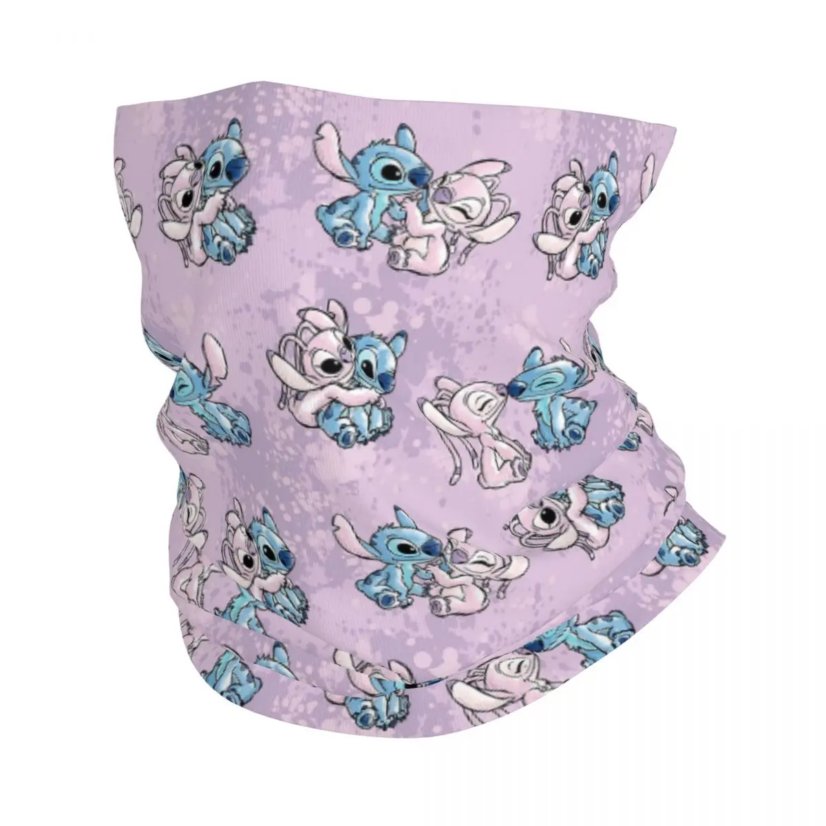 Custom Disney Stitch Pattern Bandana Neck Warmer Men Women Winter Ski Tube Scarf Gaiter Cartoon Face Cover