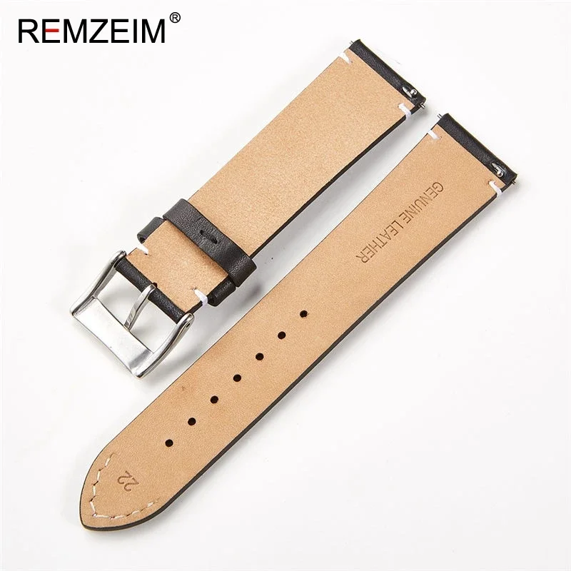 Handmade Genuine Leather Watchband 16mm 18mm 20mm 22mm 24mm Soft Vintage Bracelet Quick Release Leather Watch Strap