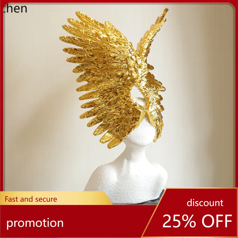 

HXL Abstract Figure Ornament Angel Wings Sculpture Entryway Decoration