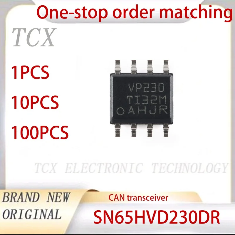 1PCS/10PCS/100PCS  SN65HVD230DR SN65HVD230 SOP-8 3.3V High Speed CAN Bus Transceiver Chip IC Original New Integrated Circuit ICs