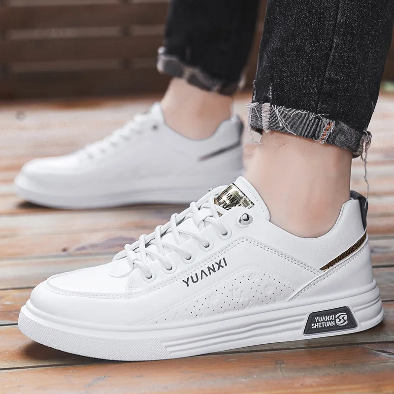 

Прогулочная дизайнерская обувь на плоской подошве в британском стиле, мужская обувь из искусственной кожи, уличная легкая кожаная повседневная дышащая спортивная обувь