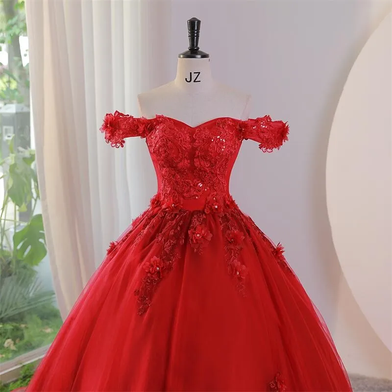 Ashley Gloria 2023 Vestidos Off Shoulder Quinceanera Dresses Sweet Flower Party Dress Luxury Lace Ball Gown Formal Prom Dress