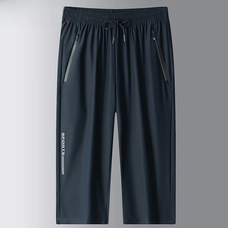 

Мужские летние тонкие свободные брюки Hengyuanxiang из ледяного шелка, большие размеры, для мужчин среднего возраста, быстросохнущие, спортивные, повседневные