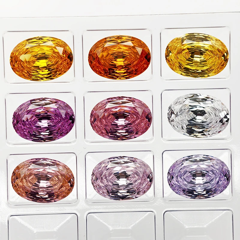 Oval Shape Millennium Cut Cubic Zirconia Loose Stone 5A Grade Top Fancy Color 4K Brilliant Cutting CZ Gemstone For DIY Making