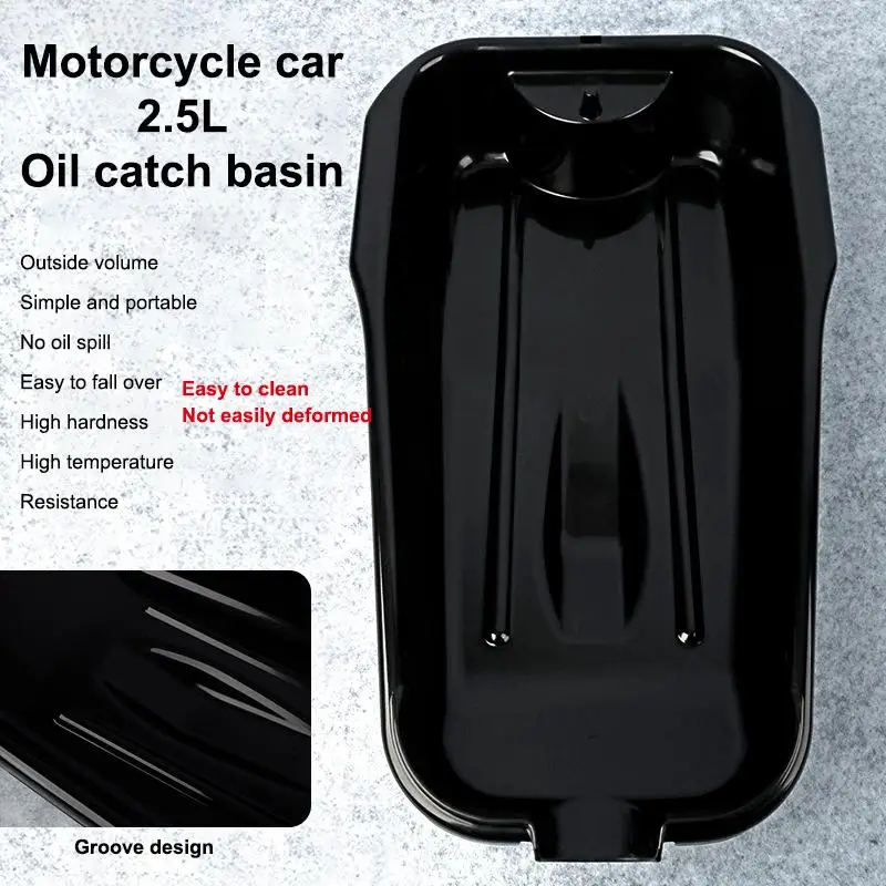 

PP Oil Drain Pan 2.5L for Car Motorcycle No Warping Ideal for Home Garage Oil Changes