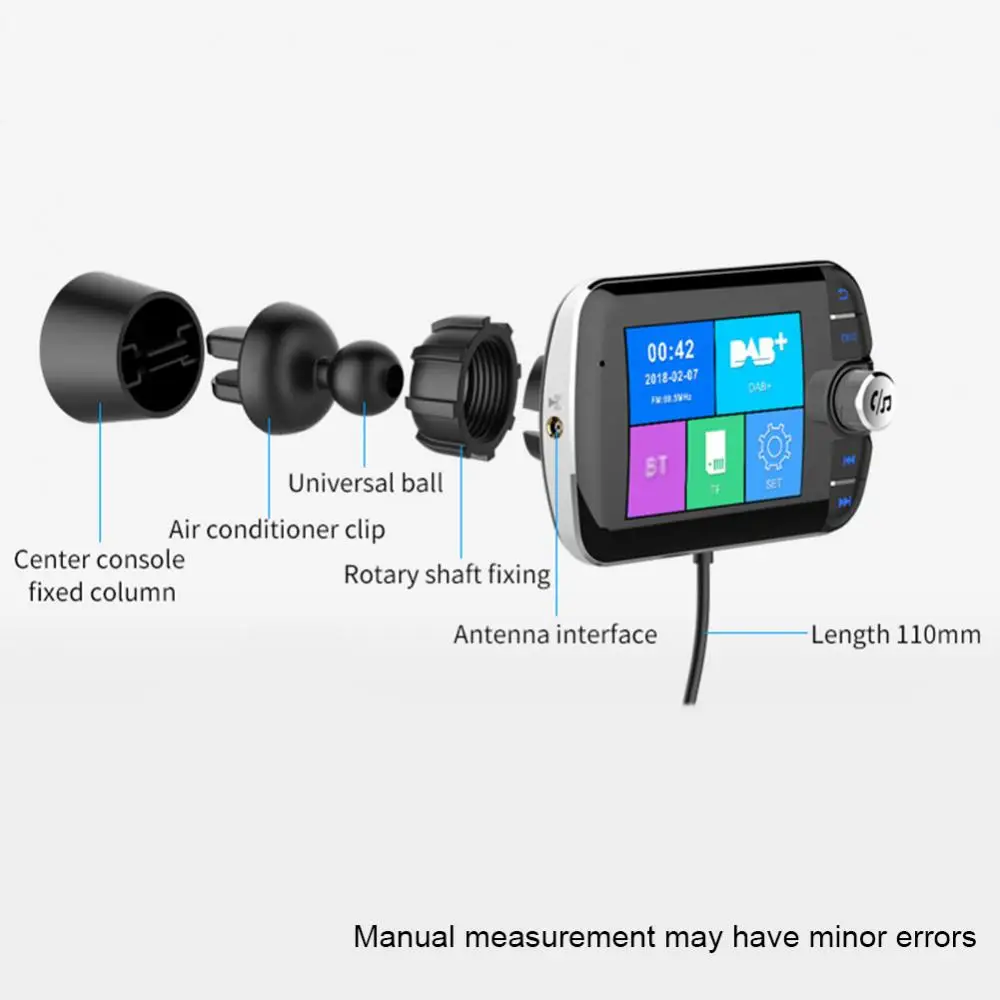 Carro bluetooth5.0 fm transmissor modulador handsfree adaptador de energia rádio do carro mp3 player aux receptor de áudio apoio tf flash play