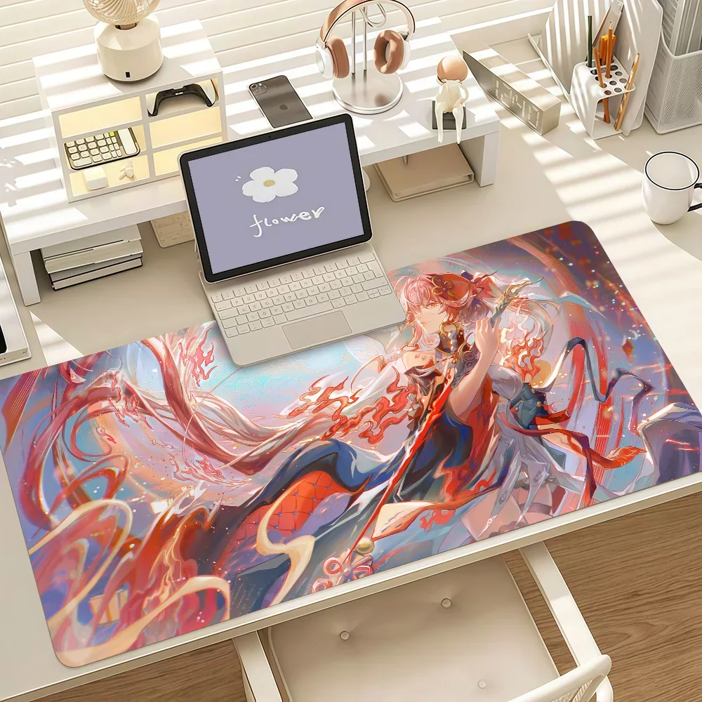 Wuthering Waves Changli Mouse Pad Anti‑Slip Rubber Base Large Laptop Gaming Desk Mat for Home Office