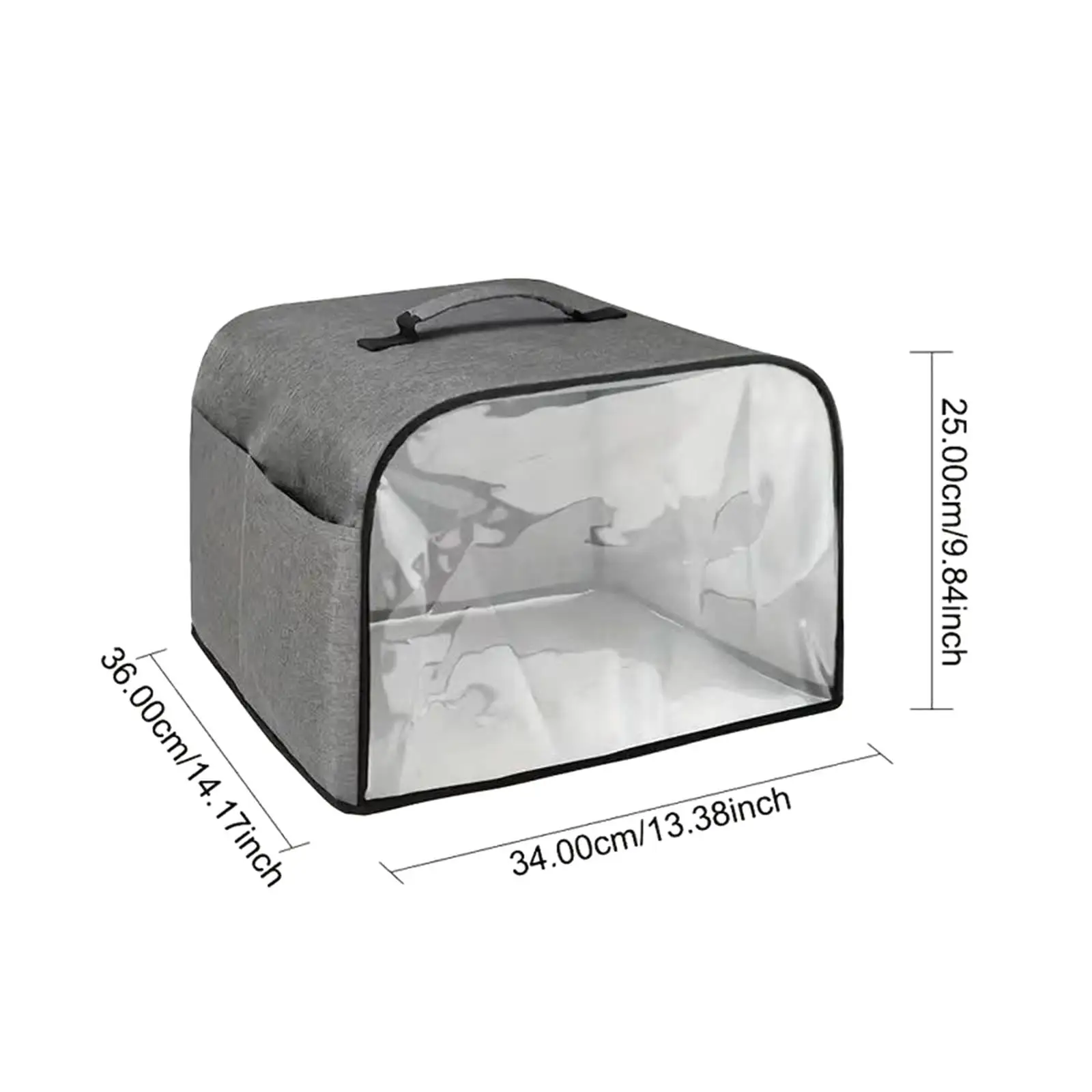 Toaster Dust Cover Folding Clear Front Panel Sturdy Bread Maker Oven Dust Cover Household for Small Kitchen Appliance Equipment