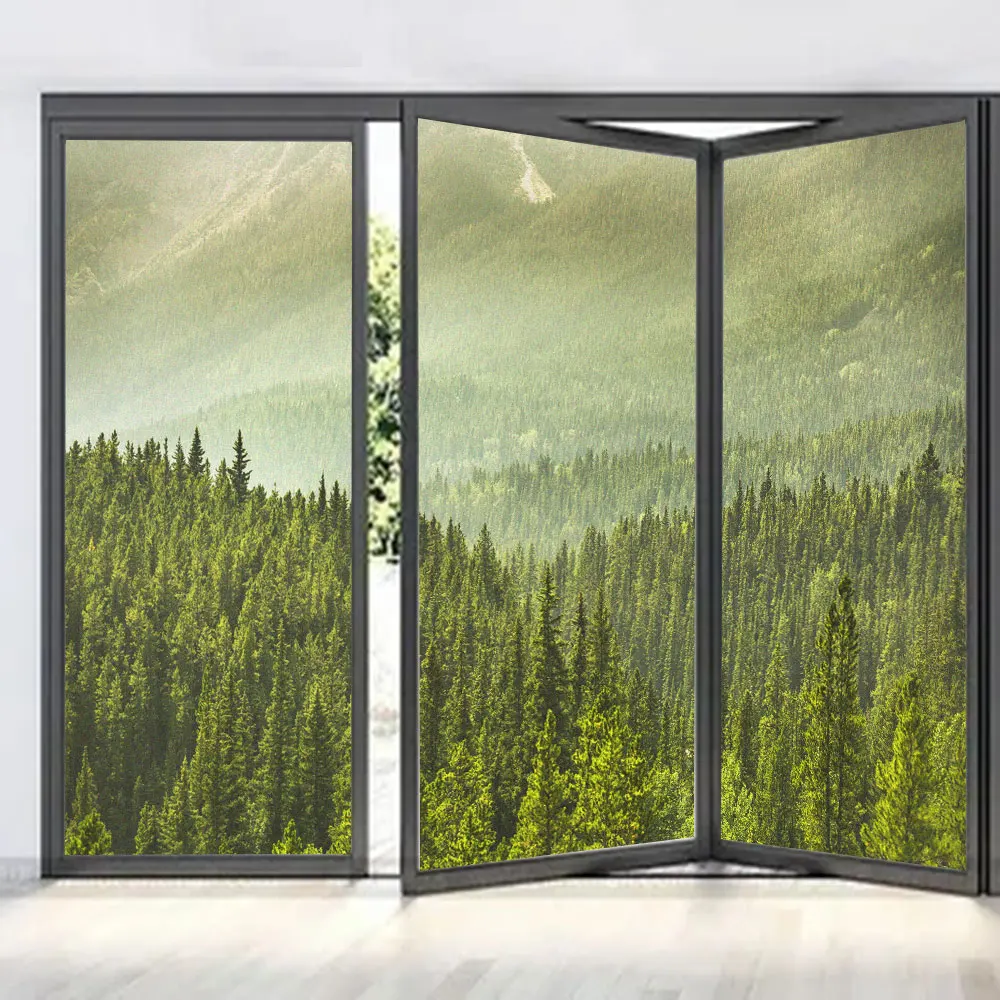 

Privacy Glass Window Frosted Film Forest Pattern Glue-Free Static Cling Glass Door Sticker Anti UV Glass Window Decorative Film