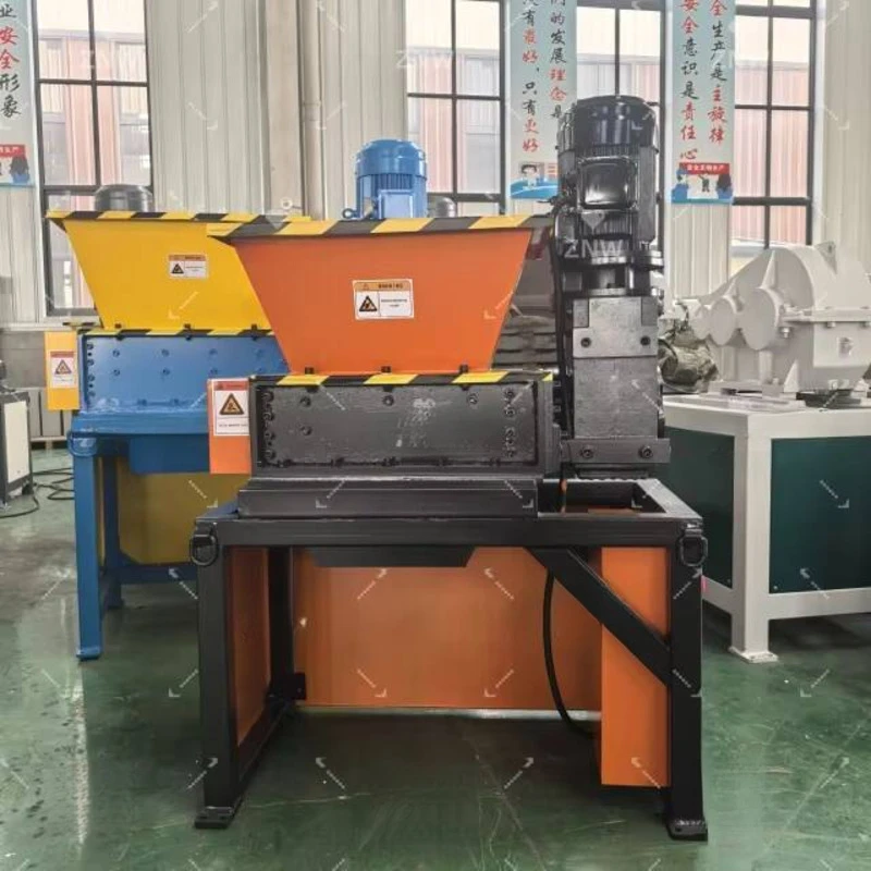Waste Textile Fabric Double Shaft Gearbox Shredder Cardboard Metal Plastic Recycling Machine