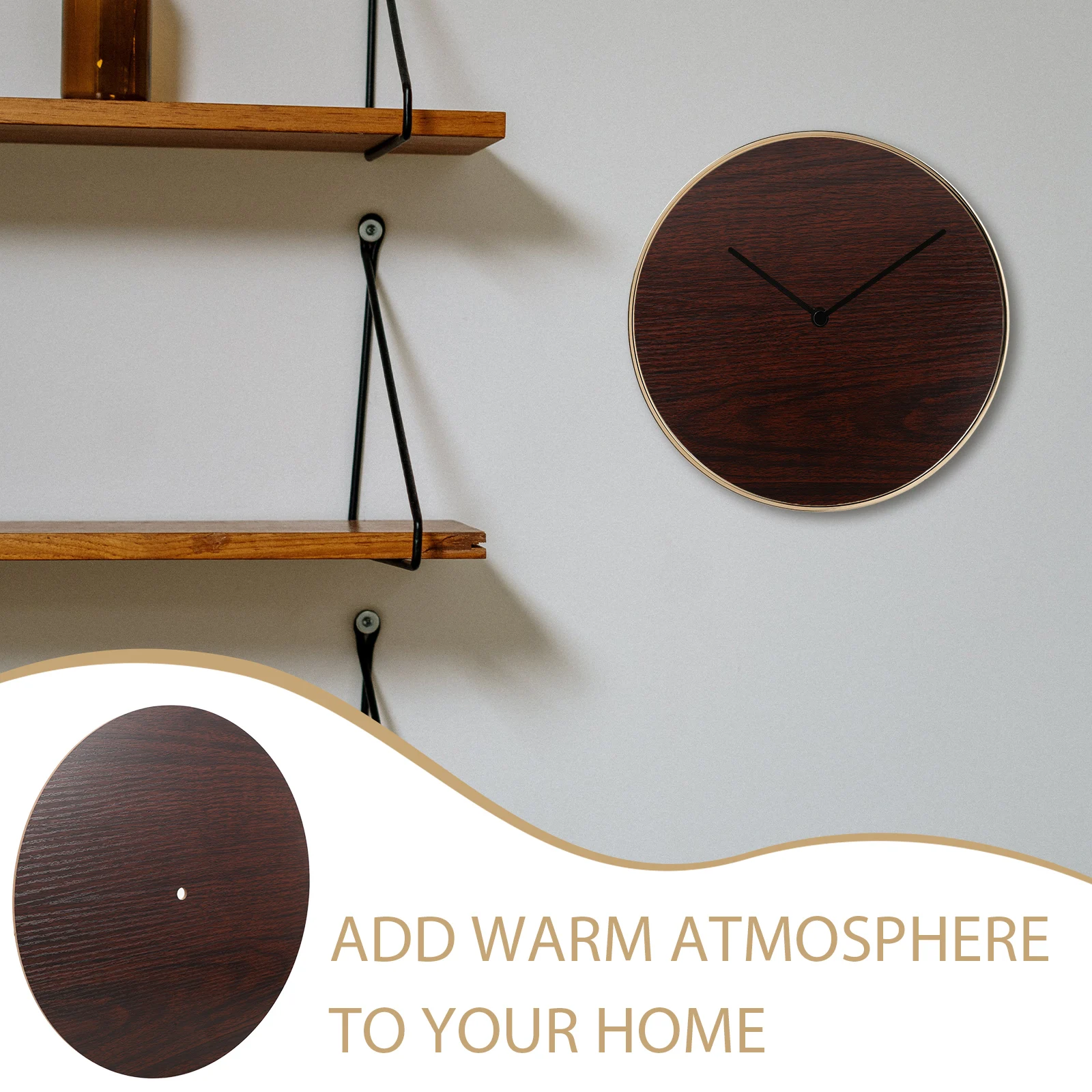 

Wooden Grain Dial Replacement Round Blank Face for DIY Wall Clock Sturdy Material Easy Install Decorative Vintage Modern