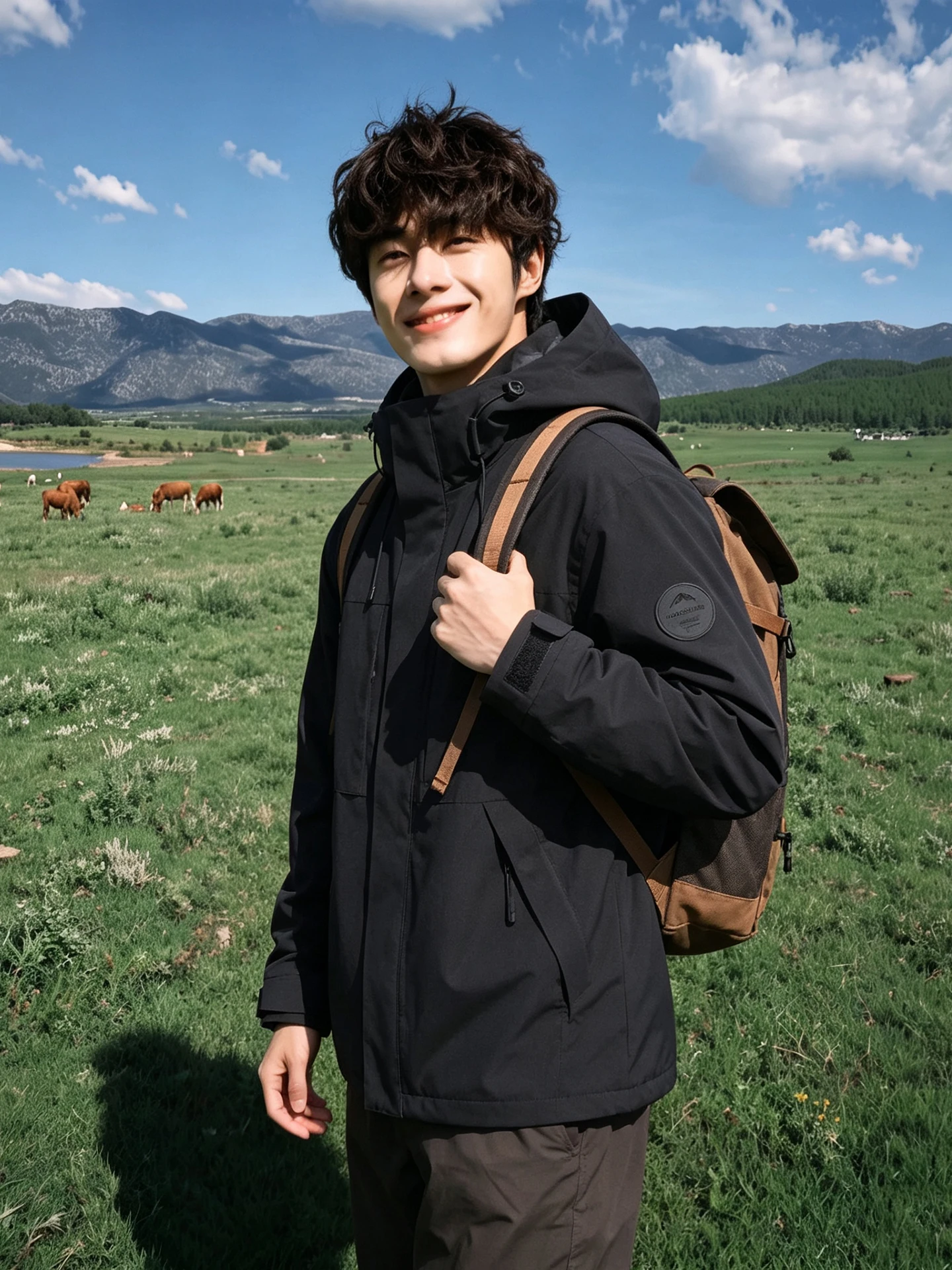 Three-in-One Detachable Soft  Jacket Men's Autumn Winter Outdoor Sports Three-Proof Thickened Mountain Climbing Suit Hoo...