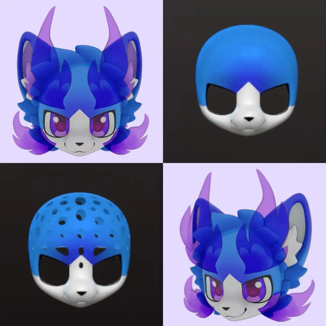 

Kemono Base Mask PLA Material Kemono Cute Short Snout Beast Suit Skull Canine Feline Universal Accessory