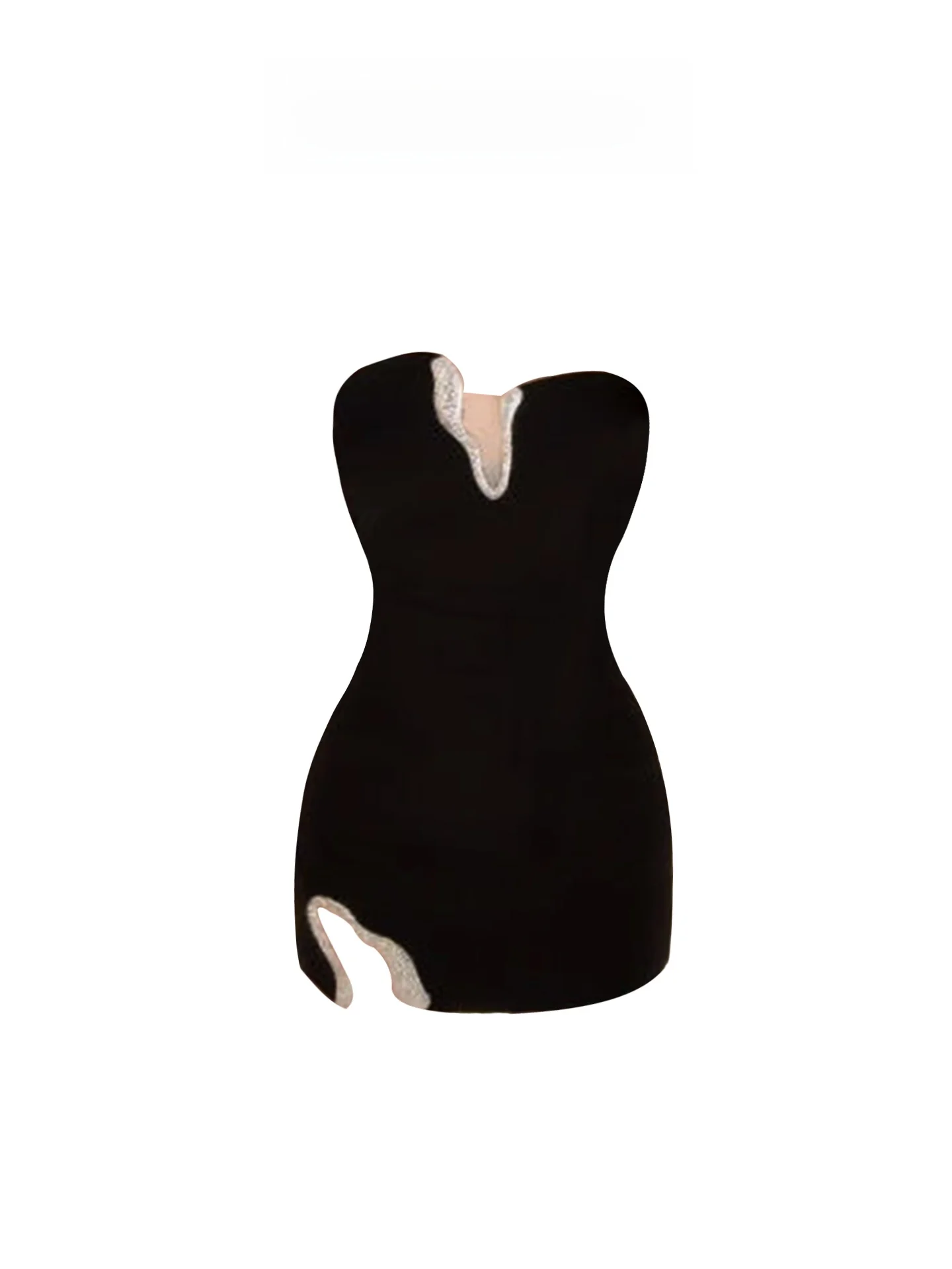 HEZA Luxo Embelezado Slim Fit Or Dr para Mulheres com Fenda Lateral E Contas Outono Inverno Faion Ele Lady Bodycon Saia