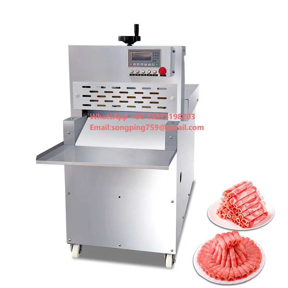 เครื่องหั่นเนื้อวัวและเนื้อแพะ Xibao แบบหั่นเต๋า หั่นสไลซ์ และหั่นเป็นลูกเต๋า ใบมีดสแตนเลส กำลังการผลิต 500 กิโลกรัม/ชั่วโมง ทำงานอัตโนมัติ 110V/220V/380V รุ่นใหม่