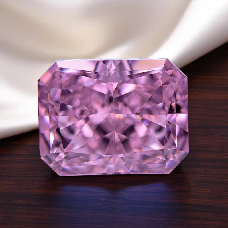 

Wholesale Cubic Zirconia Crushed Ice Cut No Certificate Rectangle Shape Pink Color Charms Beads for Diy Jewelry Making Materials