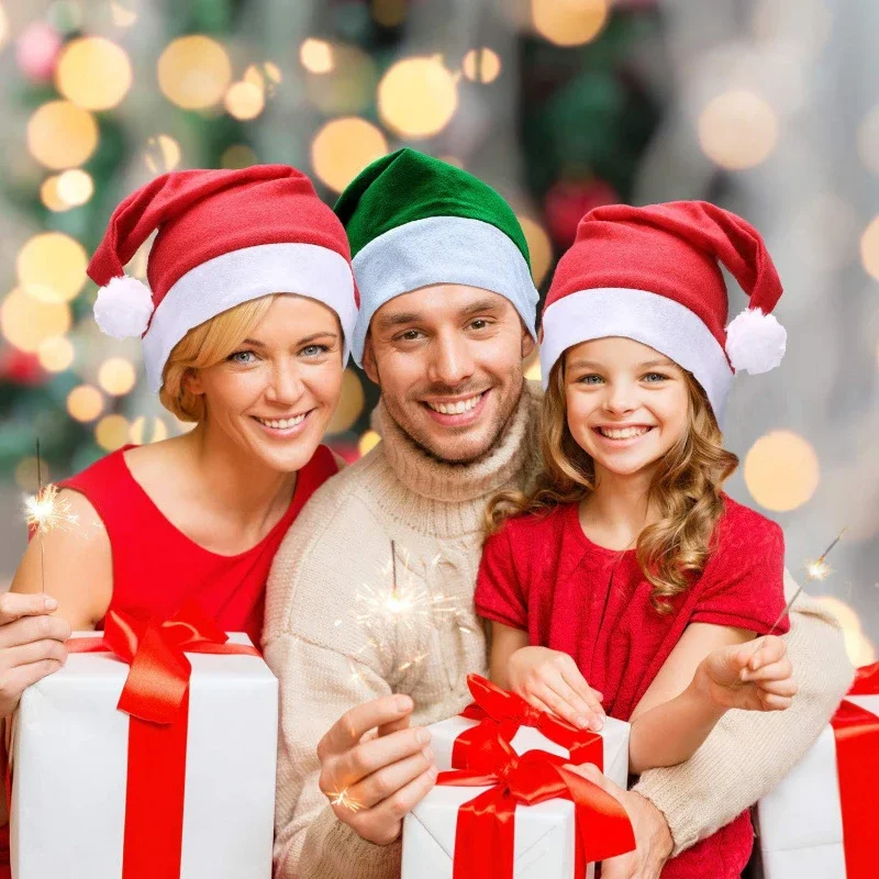 Świąteczna pluszowa czapka Świętego Mikołaja, nowatorska czapka, akcesorium do ubrań świątecznych dla dzieci, rekwizyt do przebierania, dekoracja, prezent dla Świętego Mikołaja, artykuły na przyjęcie.