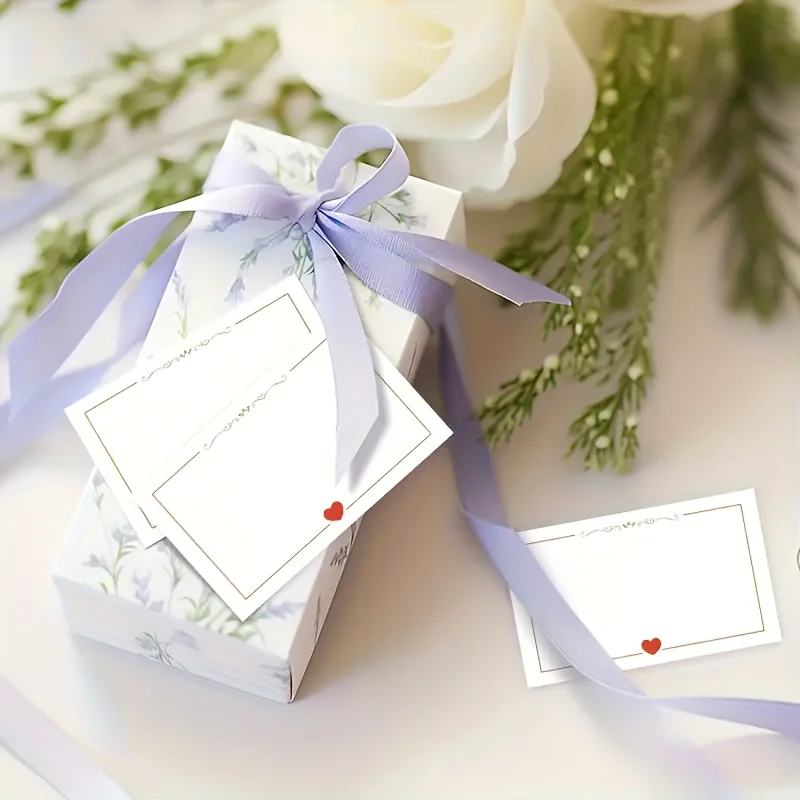 50 قطعة من البطاقات الفارغة على شكل قلب، بطاقات الجيب لحفلات الزفاف، أعياد الميلاد، الذكرى السنوية، العطلات، بطاقات الهدايا، بطاقات الرسائل