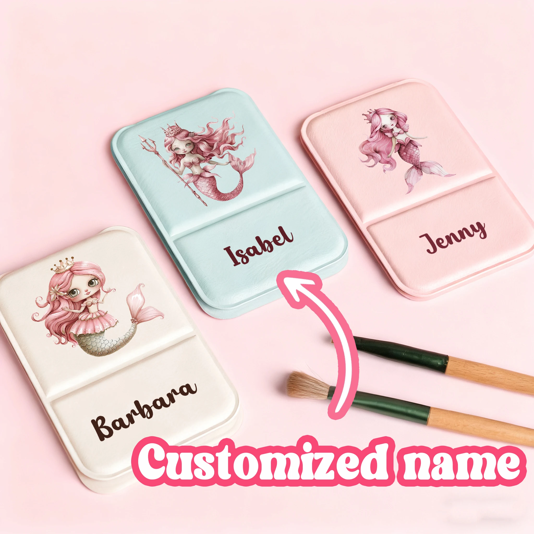 1 custom PU makeup mirror High-definition glass Gift set PU folding mirror Qixi gift simple high sense flip mirror