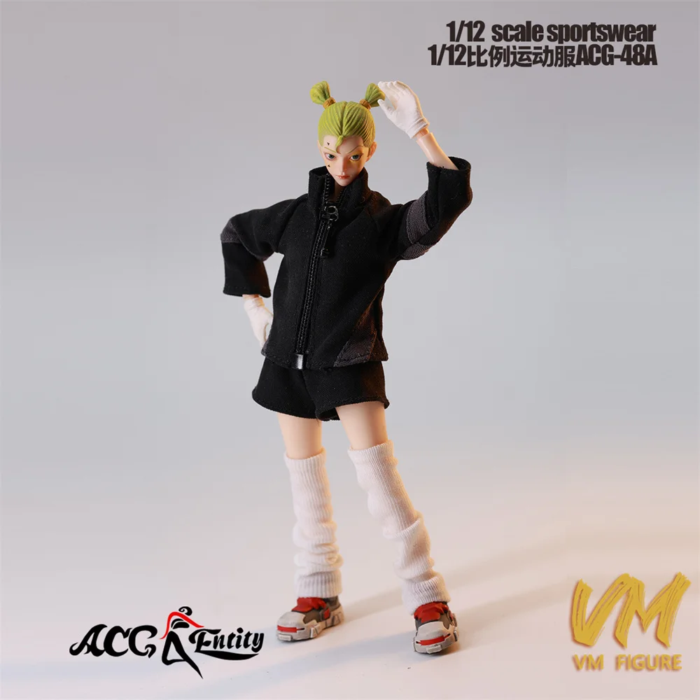 1/12 مقياس الفتيات ملابس رياضية سترة السراويل طماق الملابس نموذج ملحق صالح 6 بوصة أنثى عمل الشكل الجسم الدمى اللعب #6