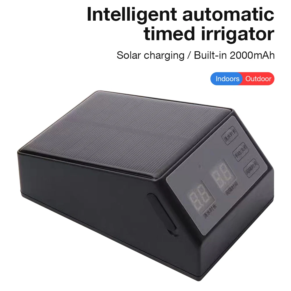 Solar Irrigation Timer Outdoor Garden Plant Watering Timer Device Automatic Drip Irrigation System 2000 mAh Rechargeable