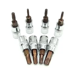 1pc Torx Screwdriver Sockets Bits 1/4'' Hex Shank Drive Socket Wrench Adapter Hand Tools T8/T10/T15/T20/T25/T27/T30/T40