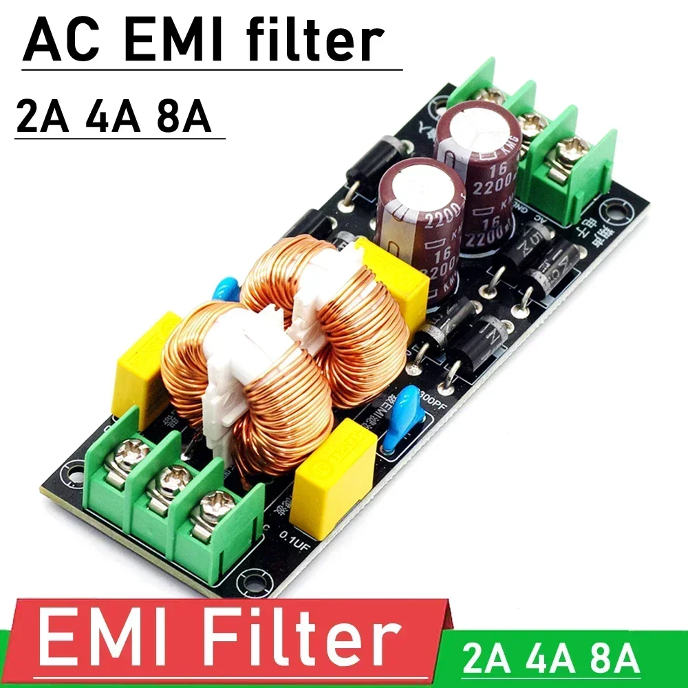 AC EMI POWER Filter 2A 4A 8A 110V 220V Purify power EMI Filter electromagnetic interference F/ Audio Sound decoder Amplifier