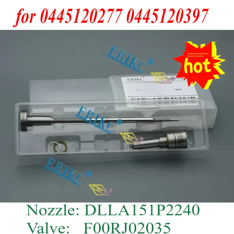 مجموعات إصلاح حاقن الديزل ERIKC F00RJ03514 تحتوي على فوهة صمام DLLA151P2240 F00RJ02035 لـ 0445120277 0445120397 #1