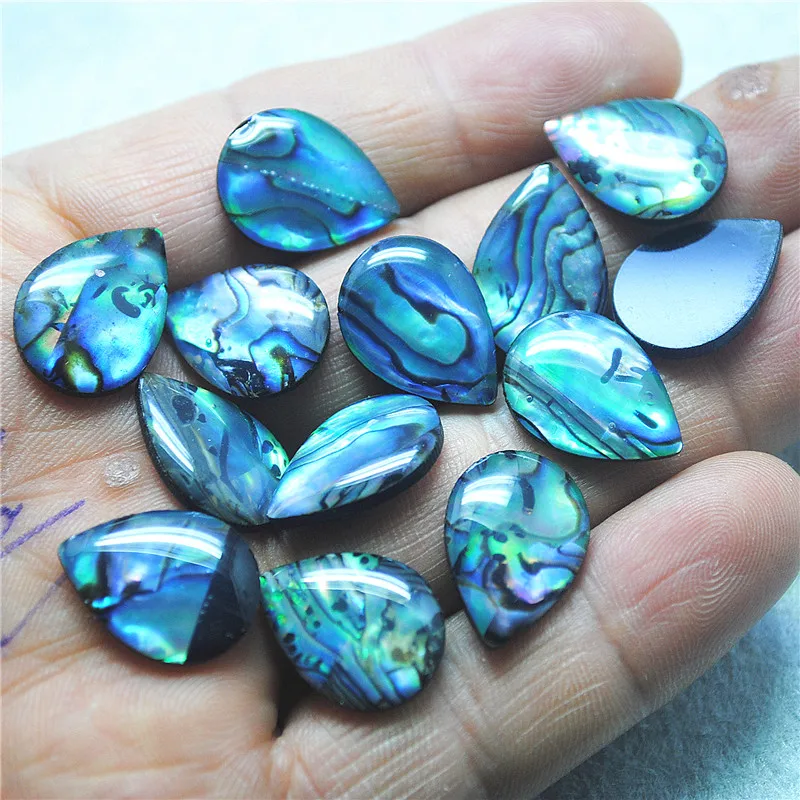 

11PCS New Shell Cabochons Abalone Paper With Plastic Bottoms Size 13X18MM DIY JEWELRY ACCESSORIES