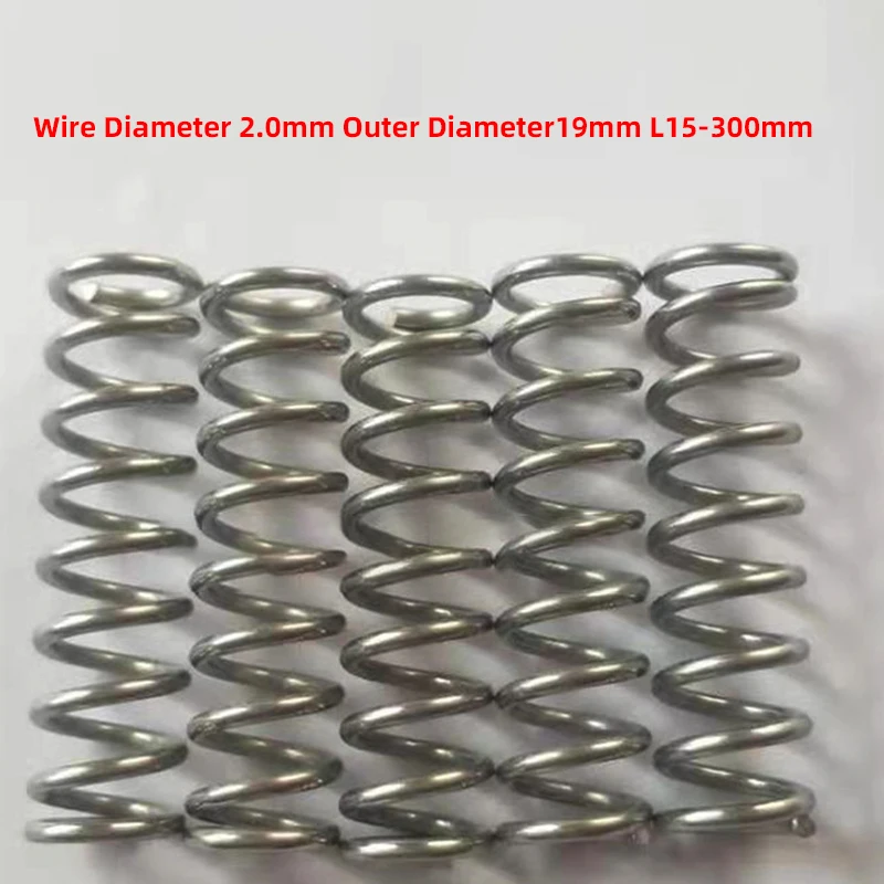 

Creamily 5PCS Pressure Spring Spring Return Spring Compressed Springs Wire Diameter 2.0mm Outer Diameter19mm L15-300mm