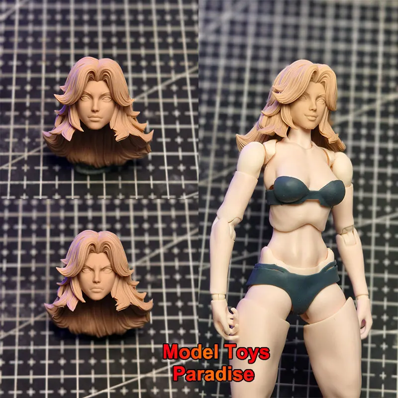 

Unpainted DIY 1/12 Scale Wonder Woman White Model Head Marvel Rivals Woman Soldier Head Sculpt Fit 6inch Action Figure Body