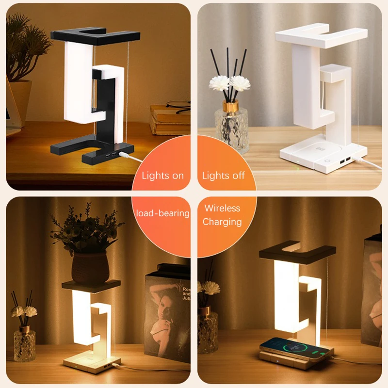 Wireless Charging LED Desk Lamp Mobile Phone Wireless Charging Bedroom Bedside Night Lights Home Decoratio Bedroomn Table Lamps