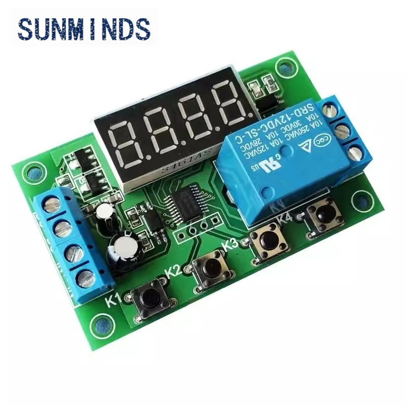 YYC-2S LED Display Adjustable Programmable delay time relay module 5V12V24V fixed time decoupling pulse cycle power off trigger