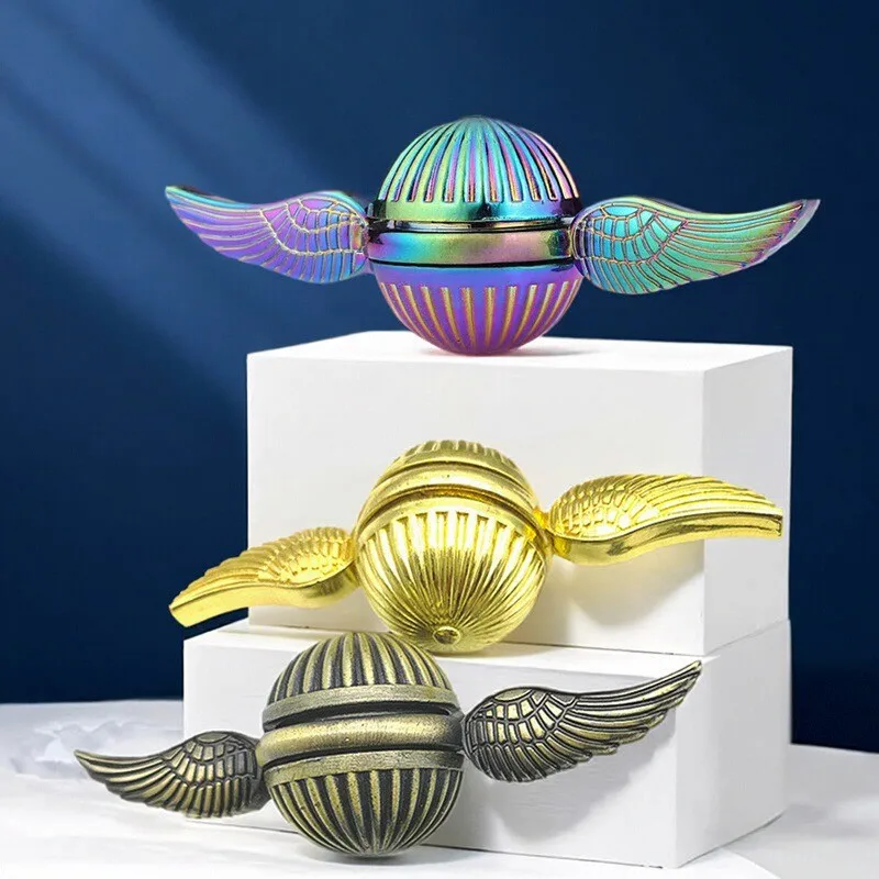 Gyroscope du bout des doigts à ailes métalliques, Fidget Spinner, Anti-pression, pour enfants et adultes, jouet de décompression supérieur