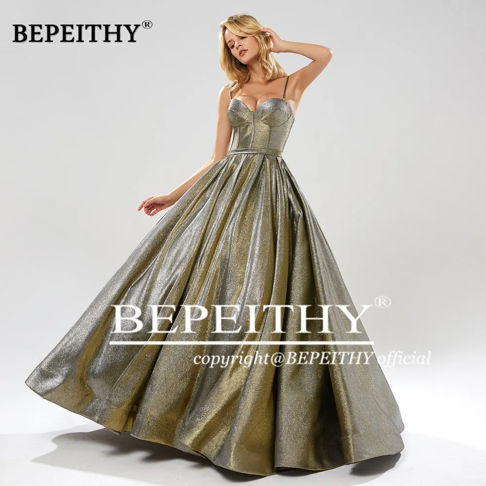 BEPEITHY Người Yêu Bầu Sparkle Dài Dạ Hội Chính Thức Áo Dây Đầm Vestido De Festa 2022 Lấp Lánh Vintage Quần Sịp Đùi Thông Hơi