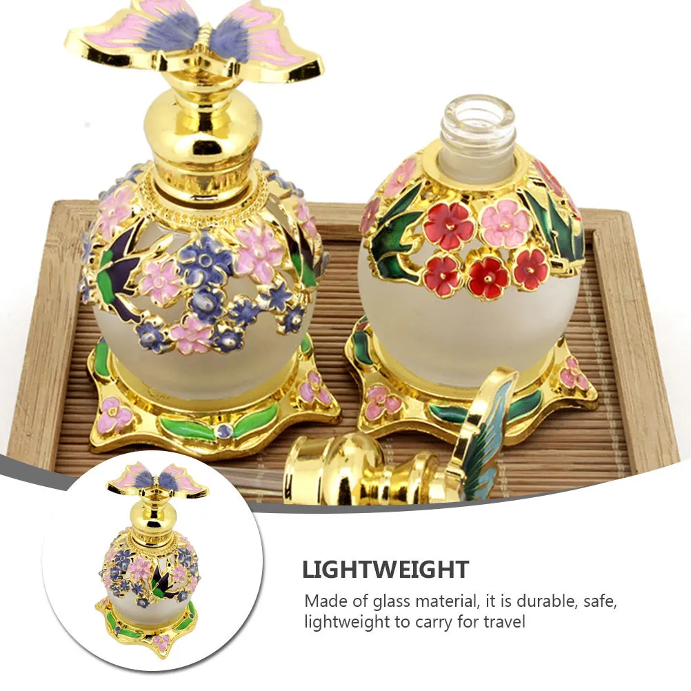 

15Ml Glass Perfume Bottles Refillable Dropper Bottle For Essential Oils Aromatherapy Container Travel Vintage Style Perfume