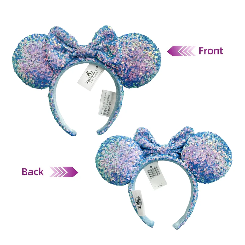 ディズニーミッキーマウスヘッドバンドハロウィン純粋なスパンコール耳アリーブンパーティーヘアウェアコスプレ大人/子供ヘアアクセサリー女性のための