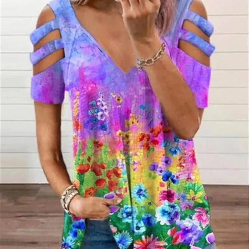 

Daisy Suower Faion Vne Vest Свободная женская футболка для поездок на работу Sle ort Sve Топ с принтом для женщин и мужчин